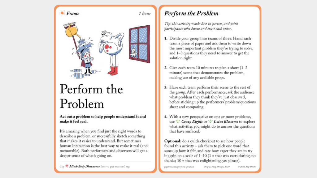 Perform the Problem card from Idea Tactics. Full content available via the link above. 