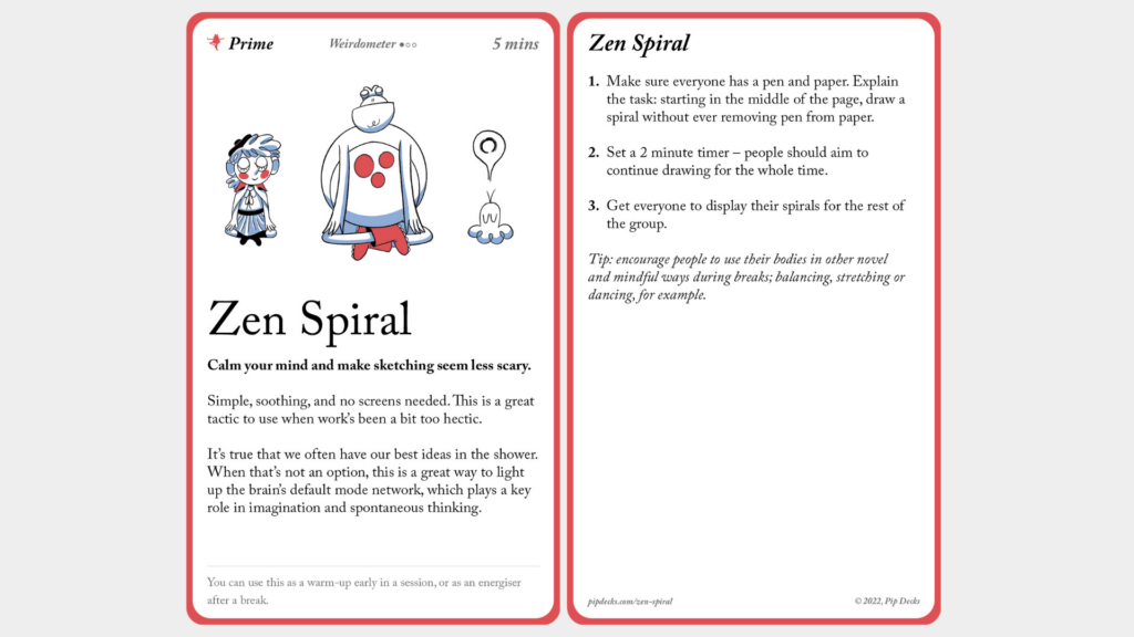 Zen Spiral card from Idea Tactics. Full content available via the link above. 